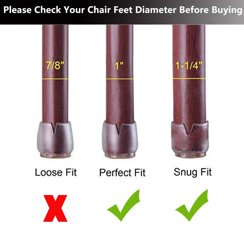 KUMOOM 32 Pack Chair Leg Caps Silicone Feet Table Covers Protectors for Hardwood Floors - Image 2